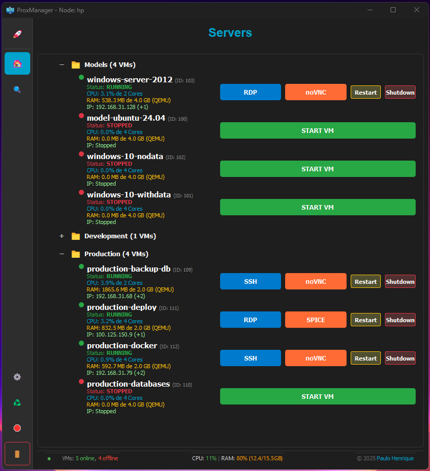 ProxManager - Proxmox VM Manager — Programming tool screenshot